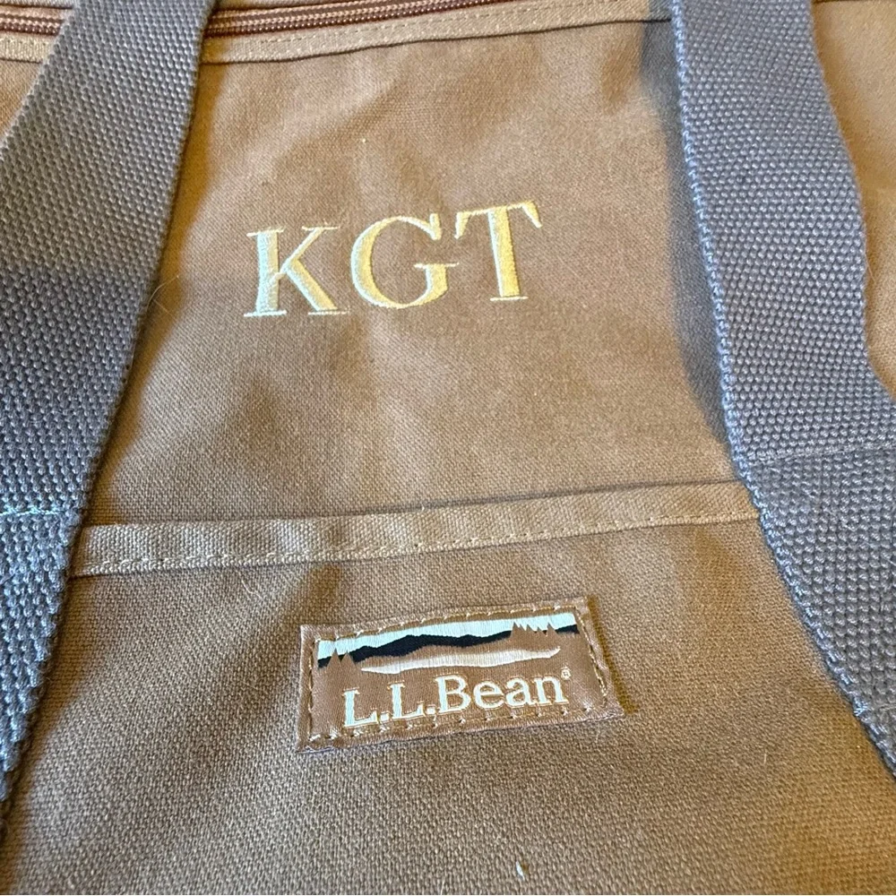 L.L. Bean Boat Large Tote Bag Maine Wardens Edition Monogram KGT Brown